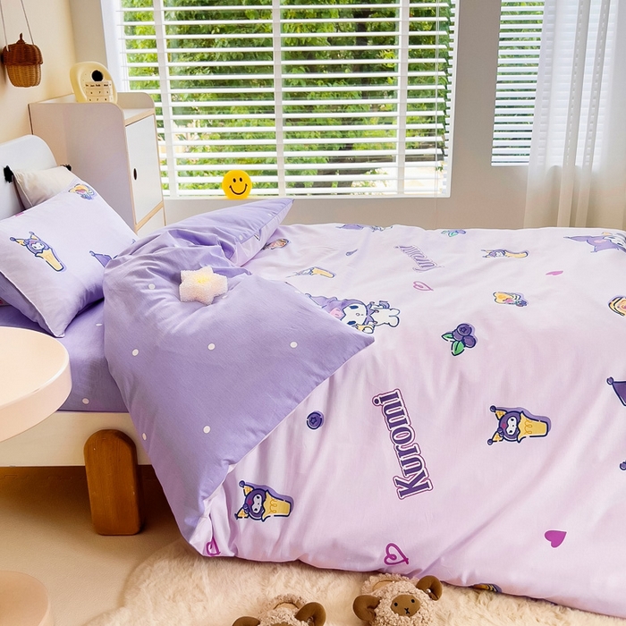 91家纺网 家纺一手货源 找家纺 吉咪兔 2025新款正版三丽鸥库洛米美乐蒂幼儿园被子三件套纯棉被褥六件套午睡甜甜库洛米