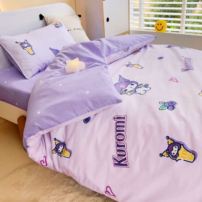 91家纺网 家纺一手货源 找家纺 吉咪兔 2025新款正版三丽鸥库洛米美乐蒂幼儿园被子三件套纯棉被褥六件套午睡甜甜库洛米