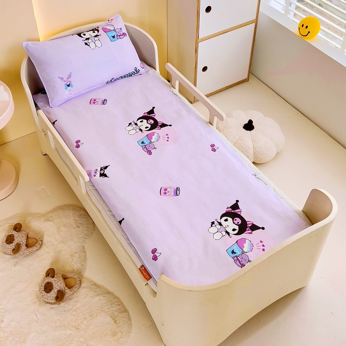 91家纺网 家纺一手货源 找家纺 吉咪兔 2025新款正版三丽鸥库洛米美乐蒂幼儿园被子三件套纯棉被褥六件套午睡甜甜库洛米