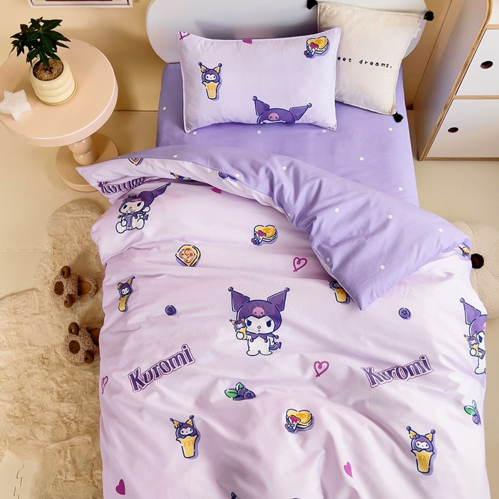 91家纺网 家纺一手货源 找家纺 吉咪兔 2025新款正版三丽鸥库洛米美乐蒂幼儿园被子三件套纯棉被褥六件套午睡甜甜库洛米