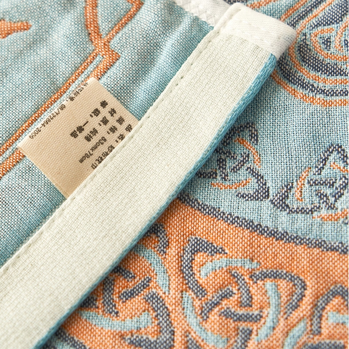 91家纺网 家纺一手货源 找家纺 朴尔家纺-毛巾被2025新款全棉四层纱布休闲枕巾 蒂凡尼-灰