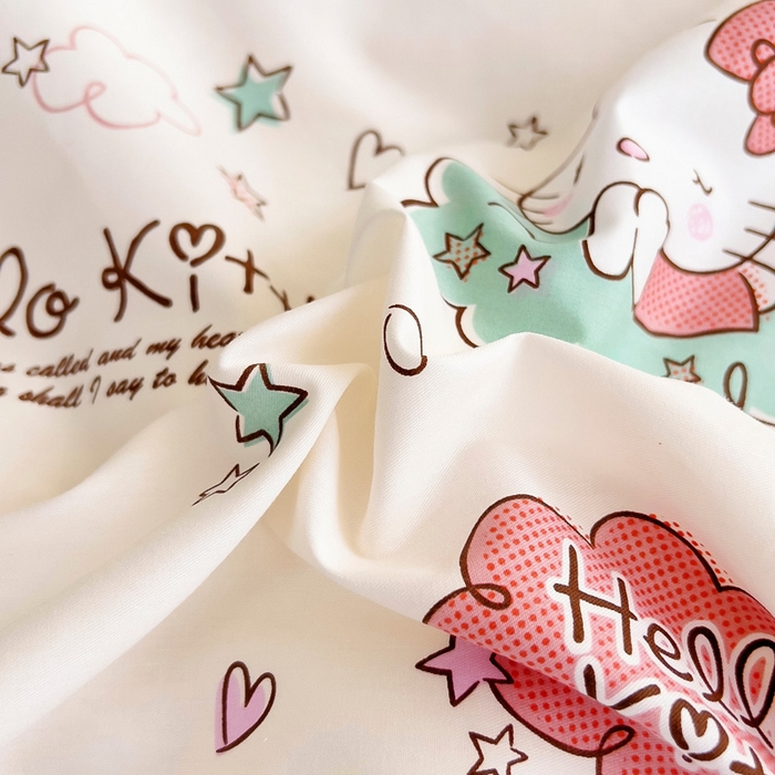 91家纺网 家纺一手货源 找家纺 吉咪兔 2025新款正版三丽鸥库洛米美乐蒂幼儿园被子三件套纯棉被褥六件套午睡甜心凯蒂