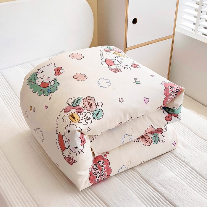 91家纺网 家纺一手货源 找家纺 吉咪兔 2025新款正版三丽鸥库洛米美乐蒂幼儿园被子三件套纯棉被褥六件套午睡甜心凯蒂