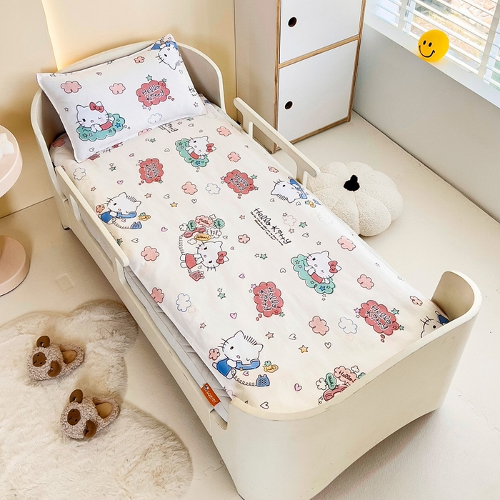 91家纺网 家纺一手货源 找家纺 吉咪兔 2025新款正版三丽鸥库洛米美乐蒂幼儿园被子三件套纯棉被褥六件套午睡甜心凯蒂