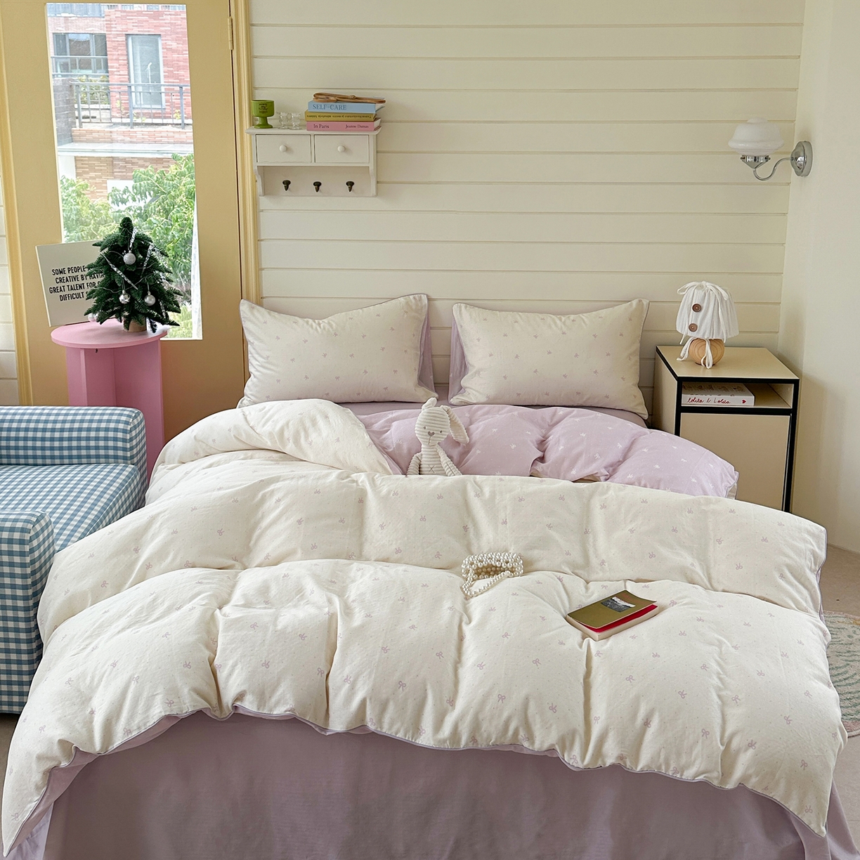 91家纺网 家纺一手货源 找家纺 （总）麦伦家居 2025新品嵌绳款全棉双层纱四件套