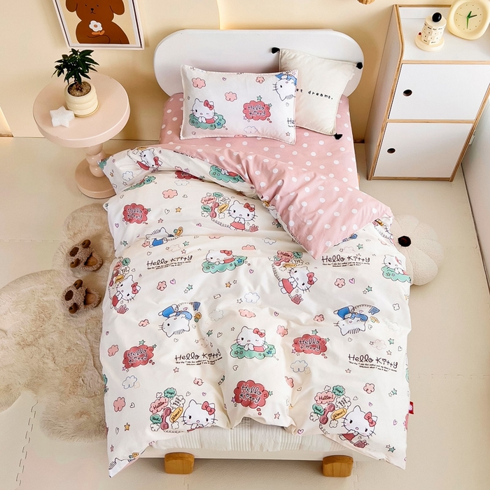 吉咪兔 2025新款正版三丽鸥库洛米美乐蒂幼儿园被子三件套纯棉被褥六件套午睡甜心凯蒂