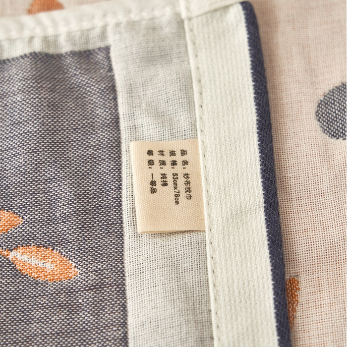 91家纺网 家纺一手货源 找家纺 朴尔家纺-毛巾被2025新款全棉四层纱布休闲枕巾 纷飞花雨-驼