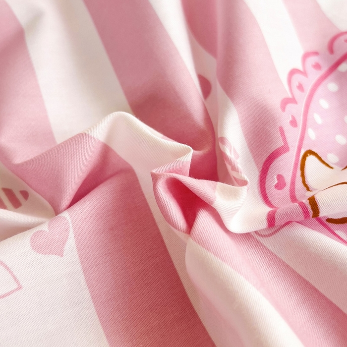 91家纺网 家纺一手货源 找家纺 吉咪兔 2025新款正版三丽鸥库洛米美乐蒂幼儿园被子三件套纯棉被褥六件套午睡条纹美乐蒂