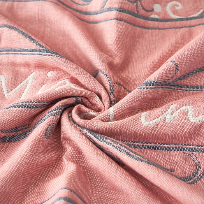 91家纺网 家纺一手货源 找家纺 朴尔家纺-毛巾被2025新款全棉四层纱布休闲枕巾 摩登时代-粉