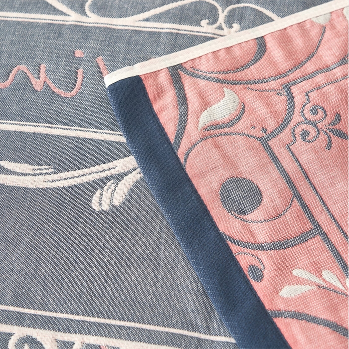 91家纺网 家纺一手货源 找家纺 朴尔家纺-毛巾被2025新款全棉四层纱布休闲枕巾 摩登时代-粉