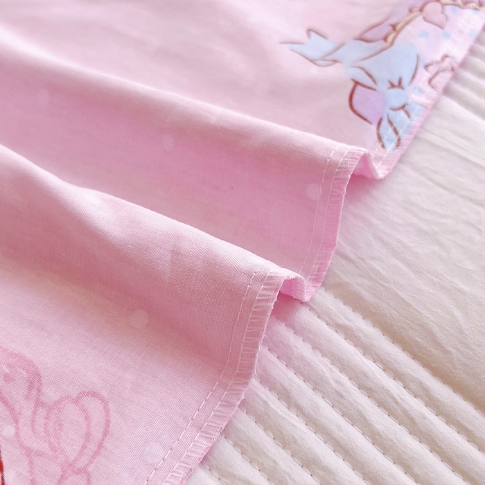 91家纺网 家纺一手货源 找家纺 吉咪兔 2025新款正版三丽鸥库洛米美乐蒂幼儿园被子三件套纯棉被褥六件套午睡小兔美乐蒂