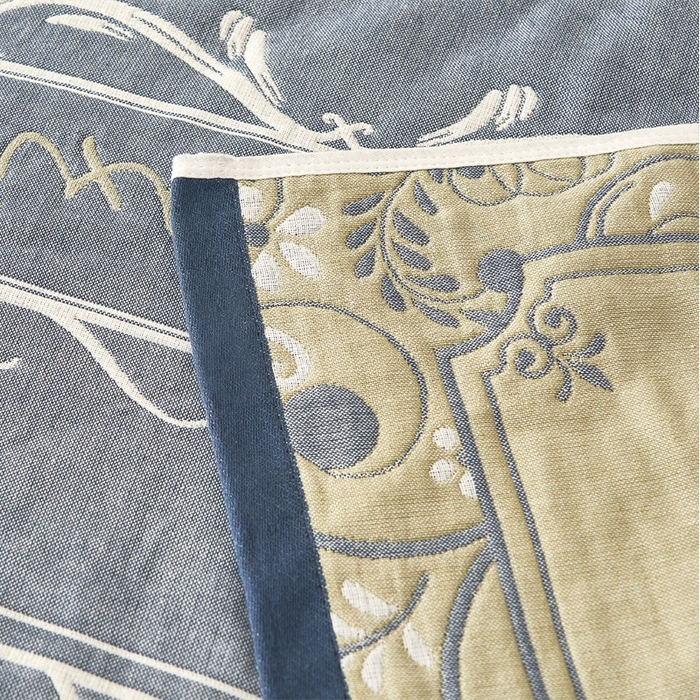 91家纺网 家纺一手货源 找家纺 朴尔家纺-毛巾被2025新款全棉四层纱布休闲枕巾 摩登时代-绿