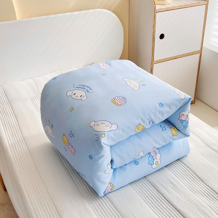 91家纺网 家纺一手货源 找家纺 吉咪兔 2025新款正版三丽鸥库洛米美乐蒂幼儿园被子三件套纯棉被褥六件套午睡云朵玉桂狗