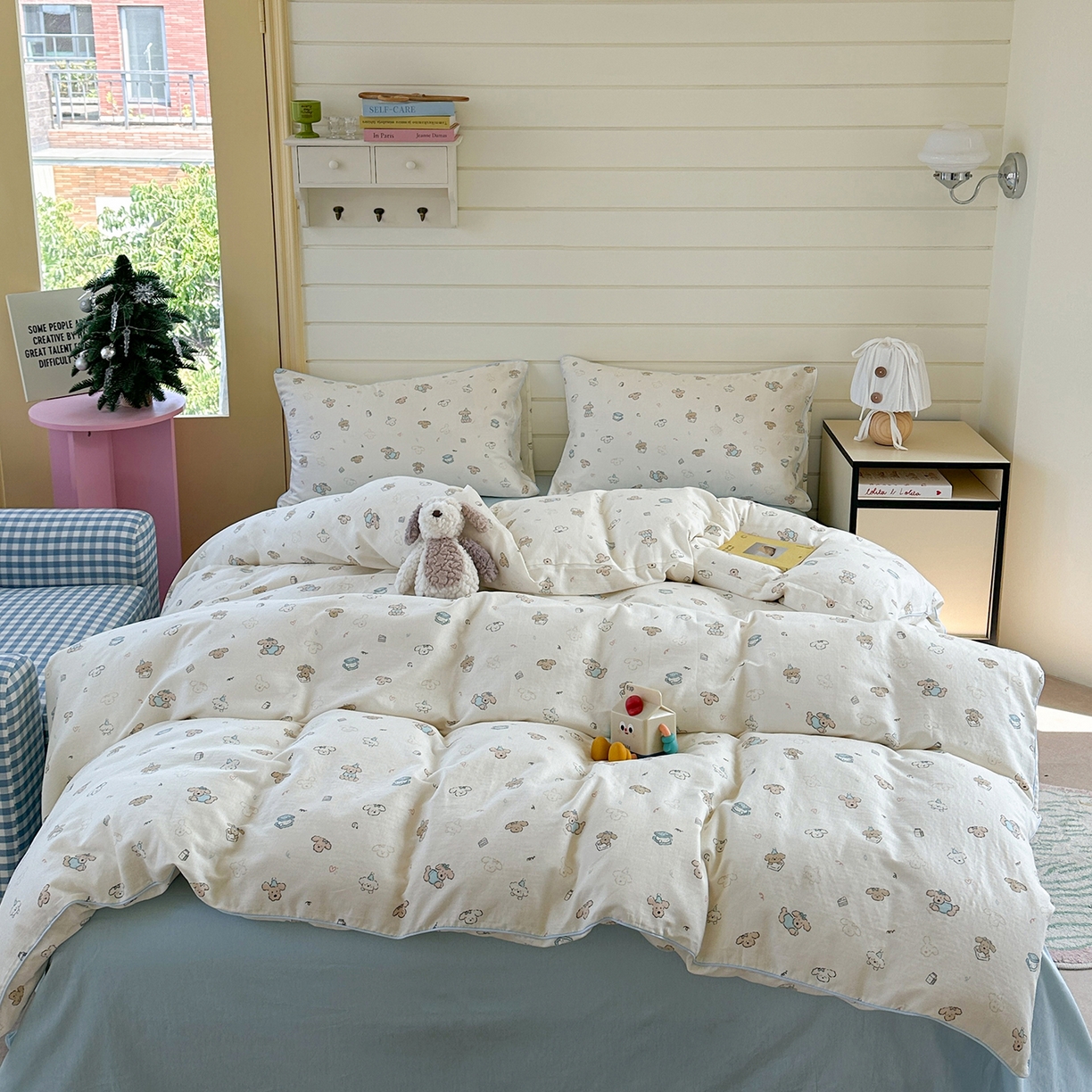 麦伦家居 2025新品嵌绳款全棉双层纱四件套 嵌绳款-汪汪队