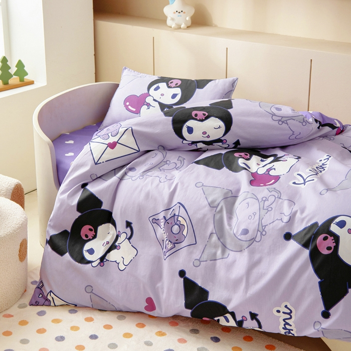 91家纺网 家纺一手货源 找家纺 吉咪兔 2025新款正版三丽鸥库洛米美乐蒂幼儿园被子三件套纯棉被褥六件套午睡巴洛库洛米