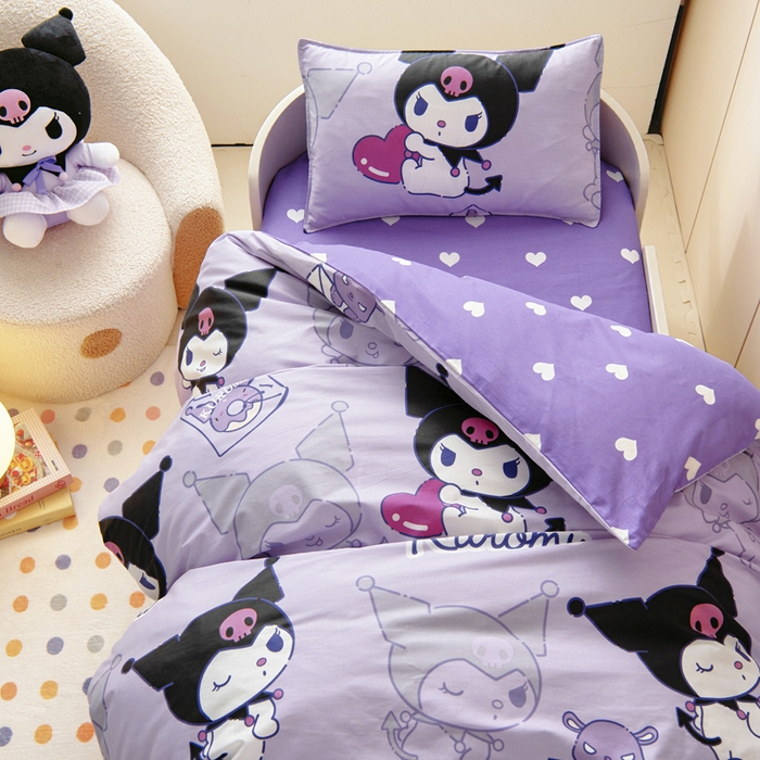 91家纺网 家纺一手货源 找家纺 吉咪兔 2025新款正版三丽鸥库洛米美乐蒂幼儿园被子三件套纯棉被褥六件套午睡巴洛库洛米