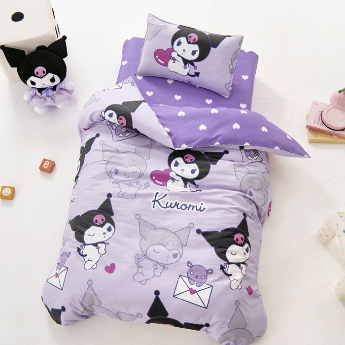 91家纺网 家纺一手货源 找家纺 吉咪兔 2025新款正版三丽鸥库洛米美乐蒂幼儿园被子三件套纯棉被褥六件套午睡巴洛库洛米