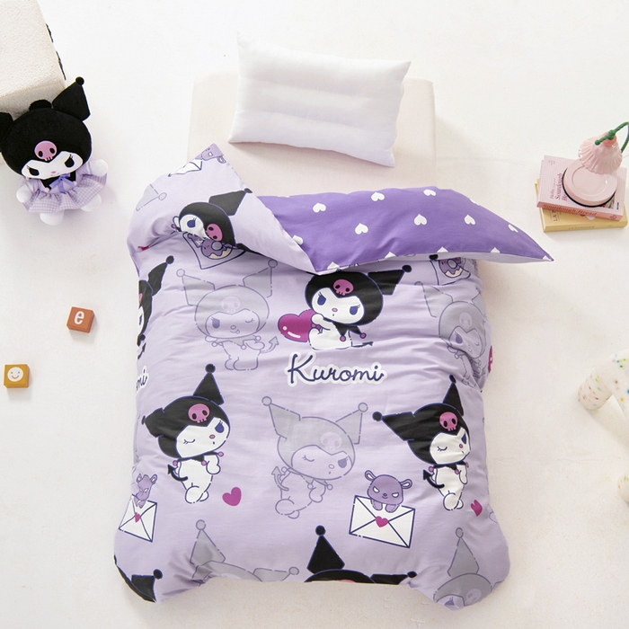 91家纺网 家纺一手货源 找家纺 吉咪兔 2025新款正版三丽鸥库洛米美乐蒂幼儿园被子三件套纯棉被褥六件套午睡巴洛库洛米