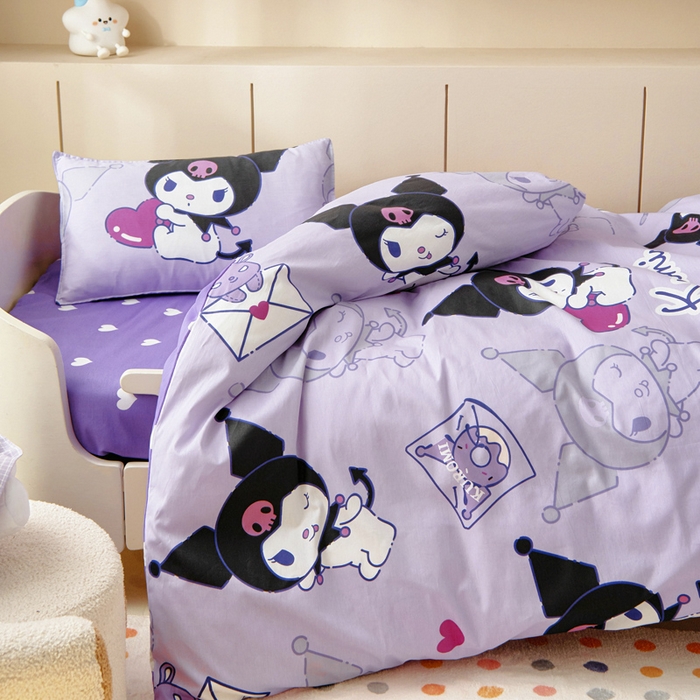 91家纺网 家纺一手货源 找家纺 吉咪兔 2025新款正版三丽鸥库洛米美乐蒂幼儿园被子三件套纯棉被褥六件套午睡巴洛库洛米