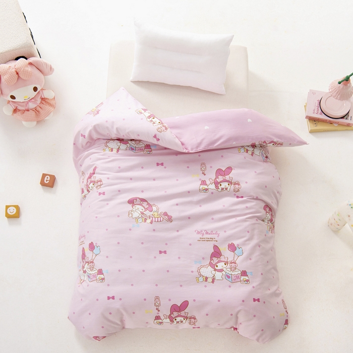 91家纺网 家纺一手货源 找家纺 吉咪兔 2025新款正版三丽鸥库洛米美乐蒂幼儿园被子三件套纯棉被褥六件套午睡童趣美乐蒂