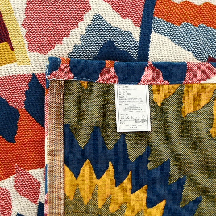 91家纺网 家纺一手货源 找家纺 （总）朴尔家纺-毛巾被2025新款彩棉国潮风全棉六层纱布枕巾