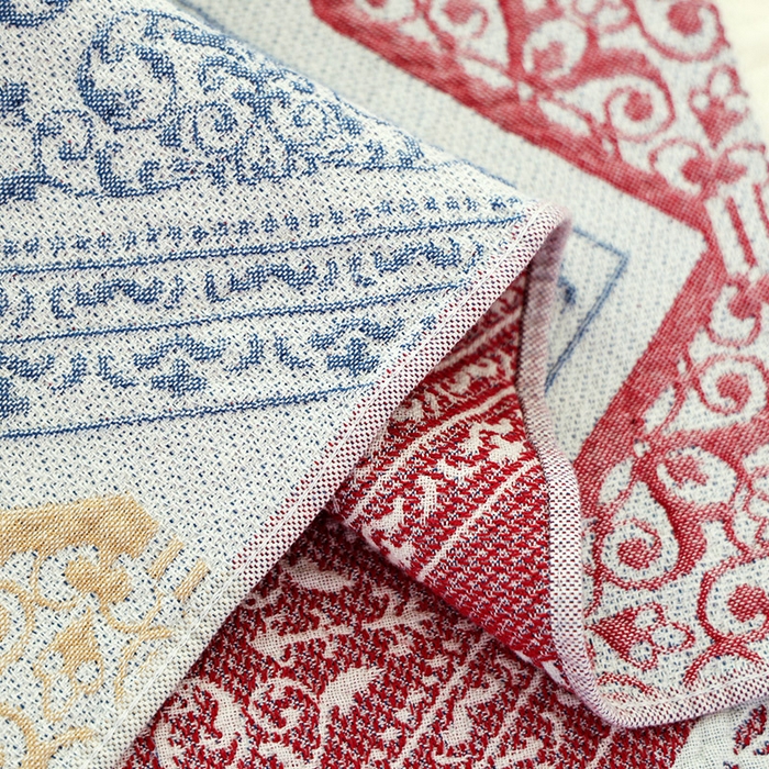 91家纺网 家纺一手货源 找家纺 朴尔家纺-毛巾被2025新款彩棉国潮风全棉六层纱布枕巾 芳华-枕巾