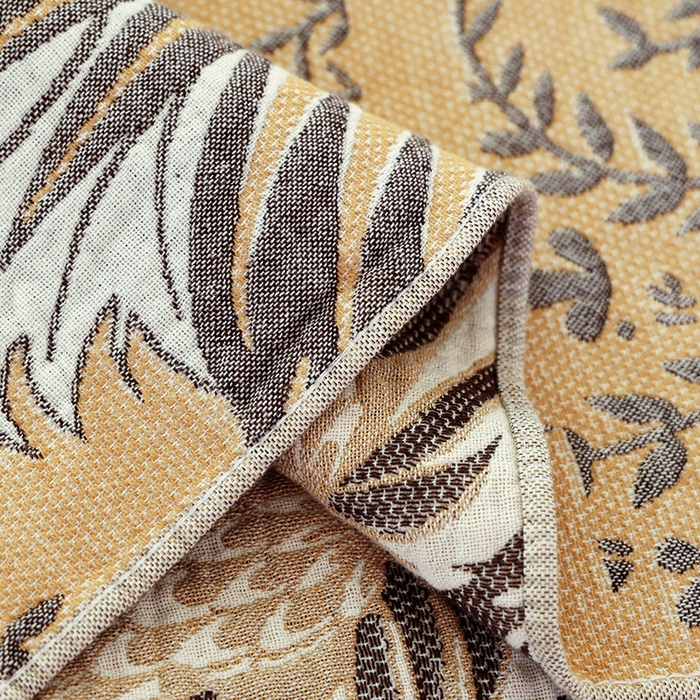 91家纺网 家纺一手货源 找家纺 朴尔家纺-毛巾被2025新款彩棉国潮风全棉六层纱布枕巾 似锦-枕巾