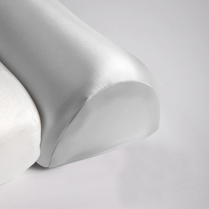 91家纺网 家纺一手货源 找家纺 靓星家纺 2025新款牵引记忆枕芯锦氨透气凉感零压深睡记忆牵引按摩枕芯枕头 白+灰