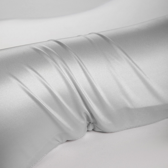 91家纺网 家纺一手货源 找家纺 靓星家纺 2025新款牵引记忆枕芯锦氨透气凉感零压深睡记忆牵引按摩枕芯枕头 白+灰