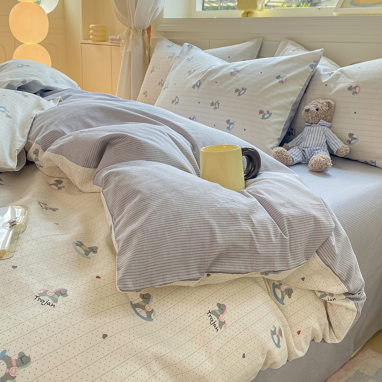 91家纺网 家纺一手货源 找家纺 （总）黑马家居 2025新款13070全棉田园小清新四件套系列