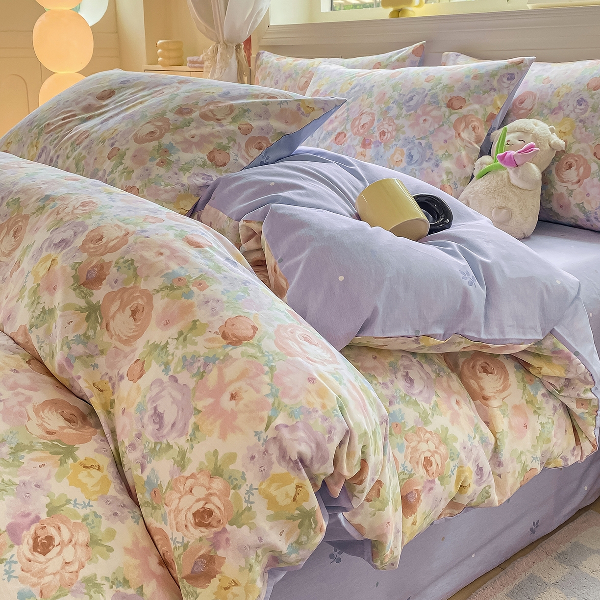 91家纺网 家纺一手货源 找家纺 （总）黑马家居 2025新款13070全棉田园小清新四件套系列