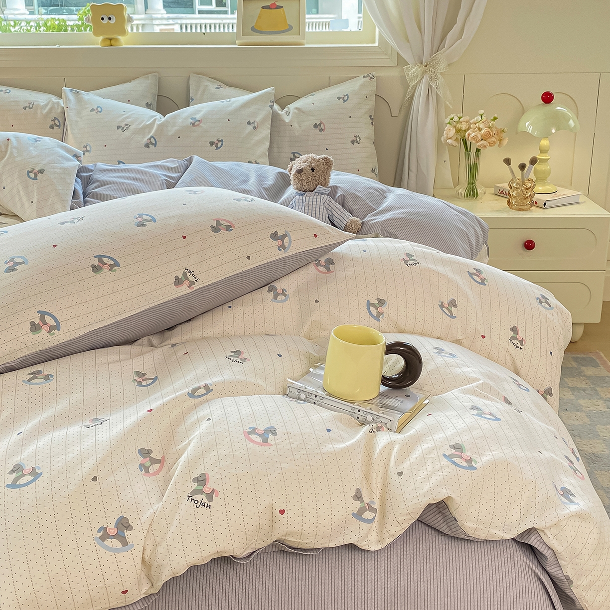 91家纺网 家纺一手货源 找家纺 （总）黑马家居 2025新款13070全棉田园小清新单品被套系列