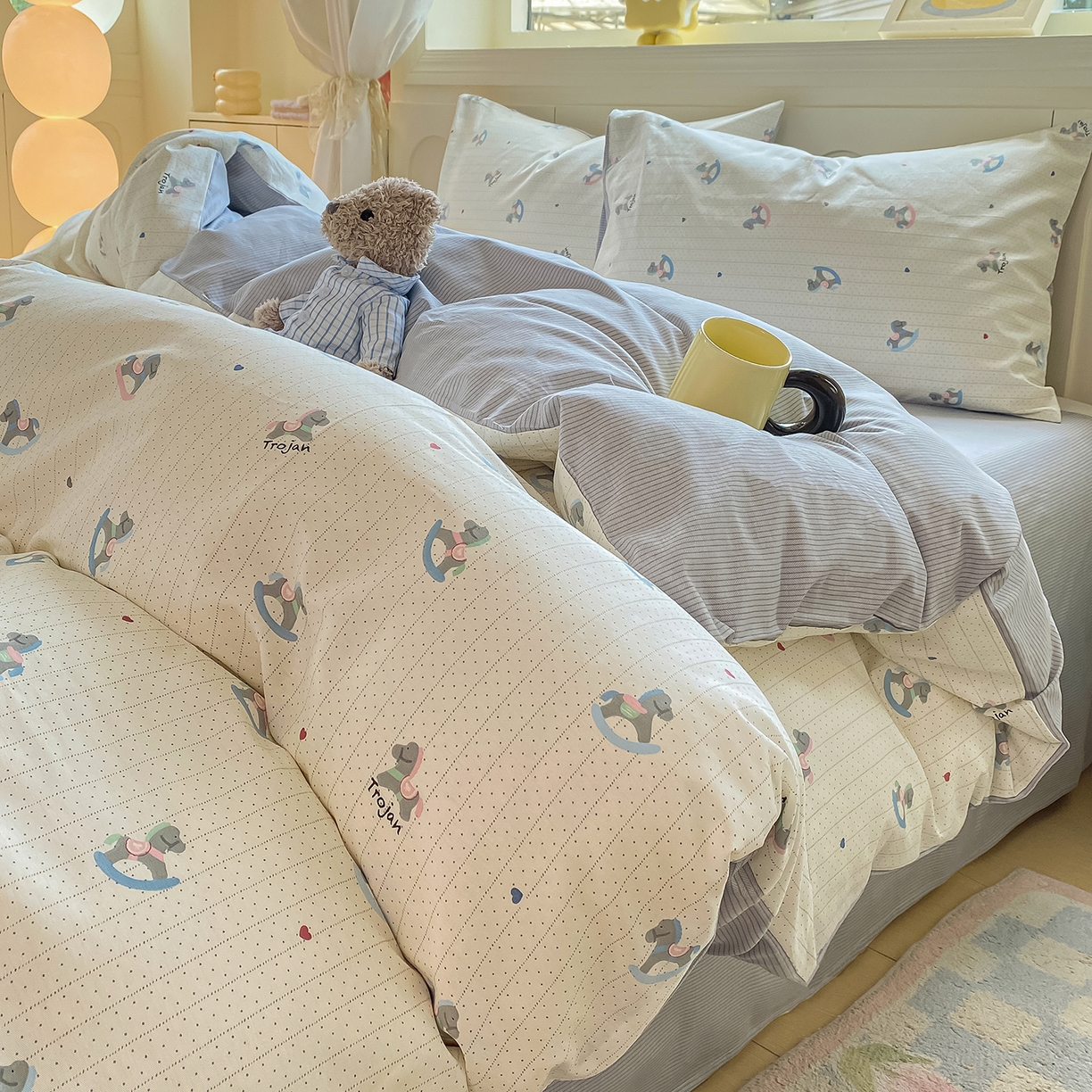 91家纺网 家纺一手货源 找家纺 （总）黑马家居 2025新款13070全棉田园小清新单品被套系列