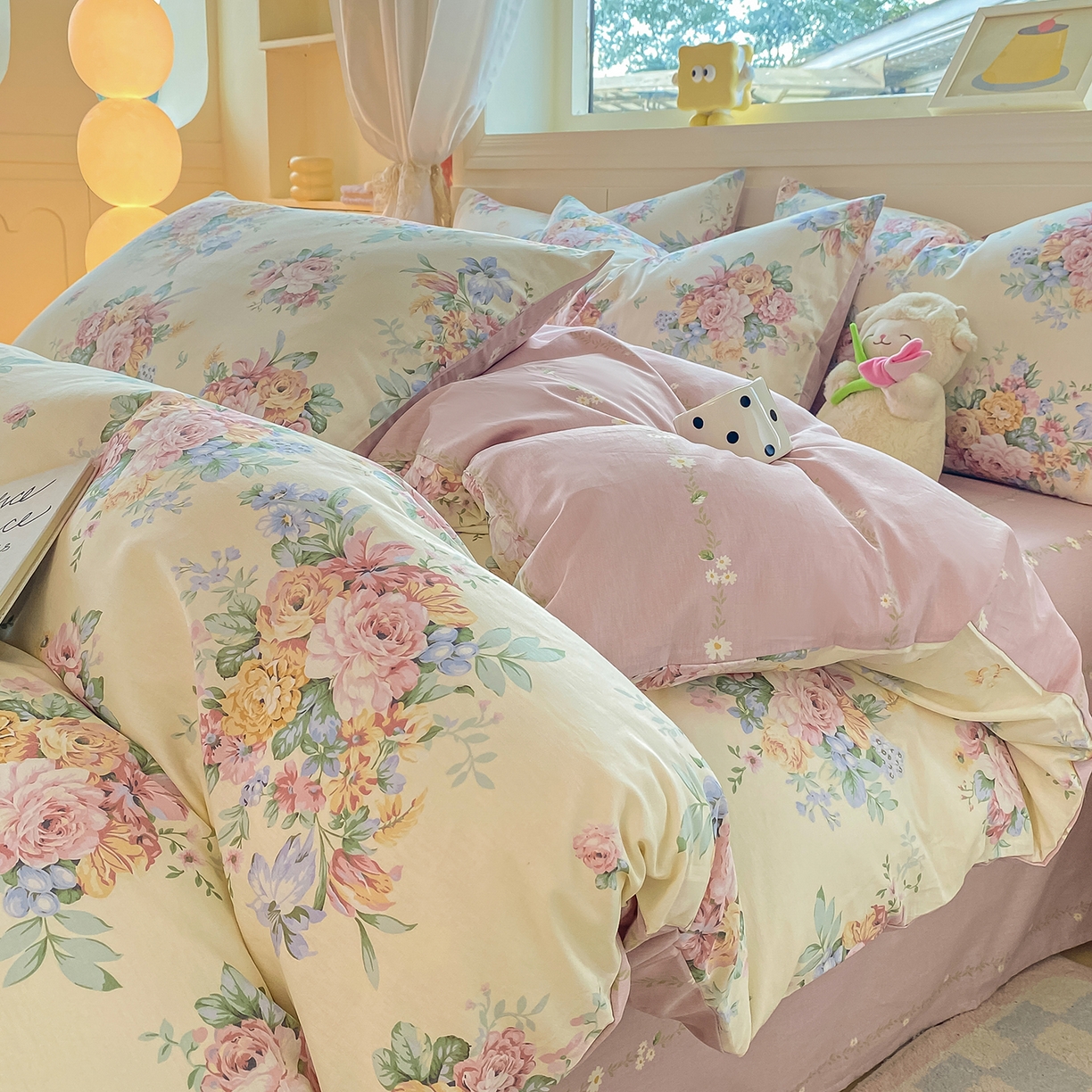 91家纺网 家纺一手货源 找家纺 （总）黑马家居 2025新款13070全棉田园小清新四件套系列