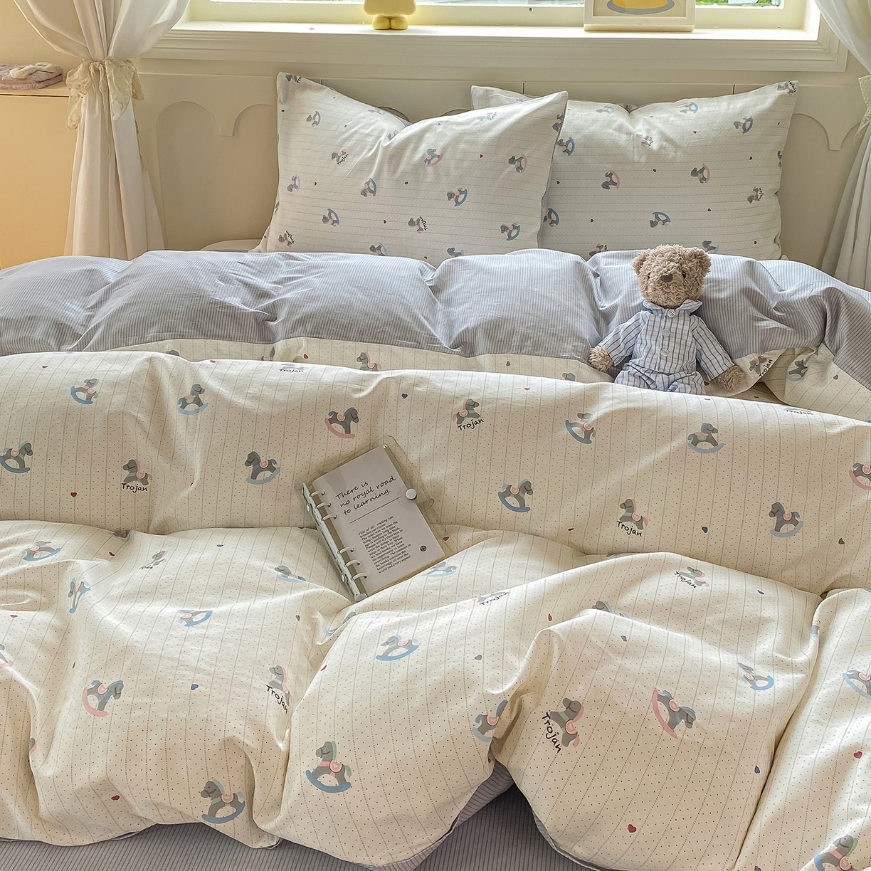 91家纺网 家纺一手货源 找家纺 黑马家居 2025新款13070全棉田园小清新四件套系列 花漾