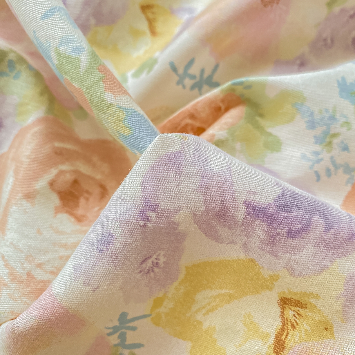 91家纺网 家纺一手货源 找家纺 黑马家居 2025新款13070全棉田园小清新单品被套系列 花漾