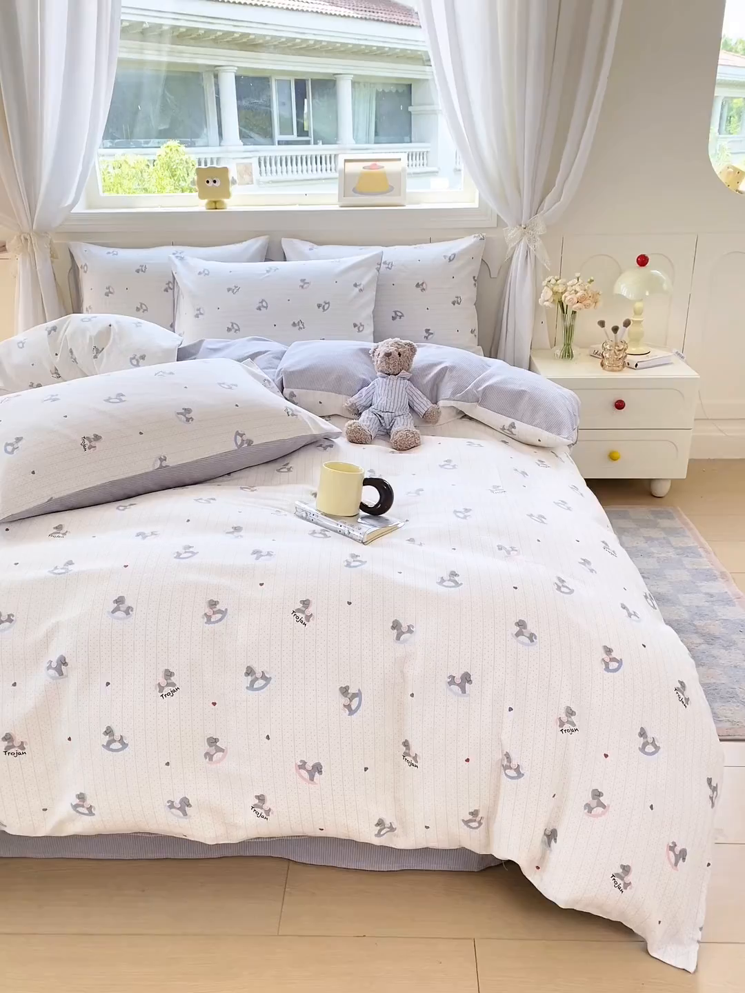 91家纺网 家纺一手货源 找家纺 黑马家居 2025新款13070全棉田园小清新四件套系列 花漾