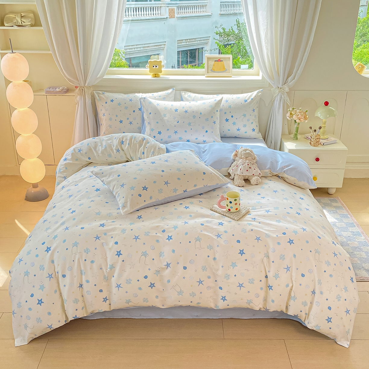 91家纺网 家纺一手货源 找家纺 黑马家居 2025新款13070全棉田园小清新单品被套系列 花漾