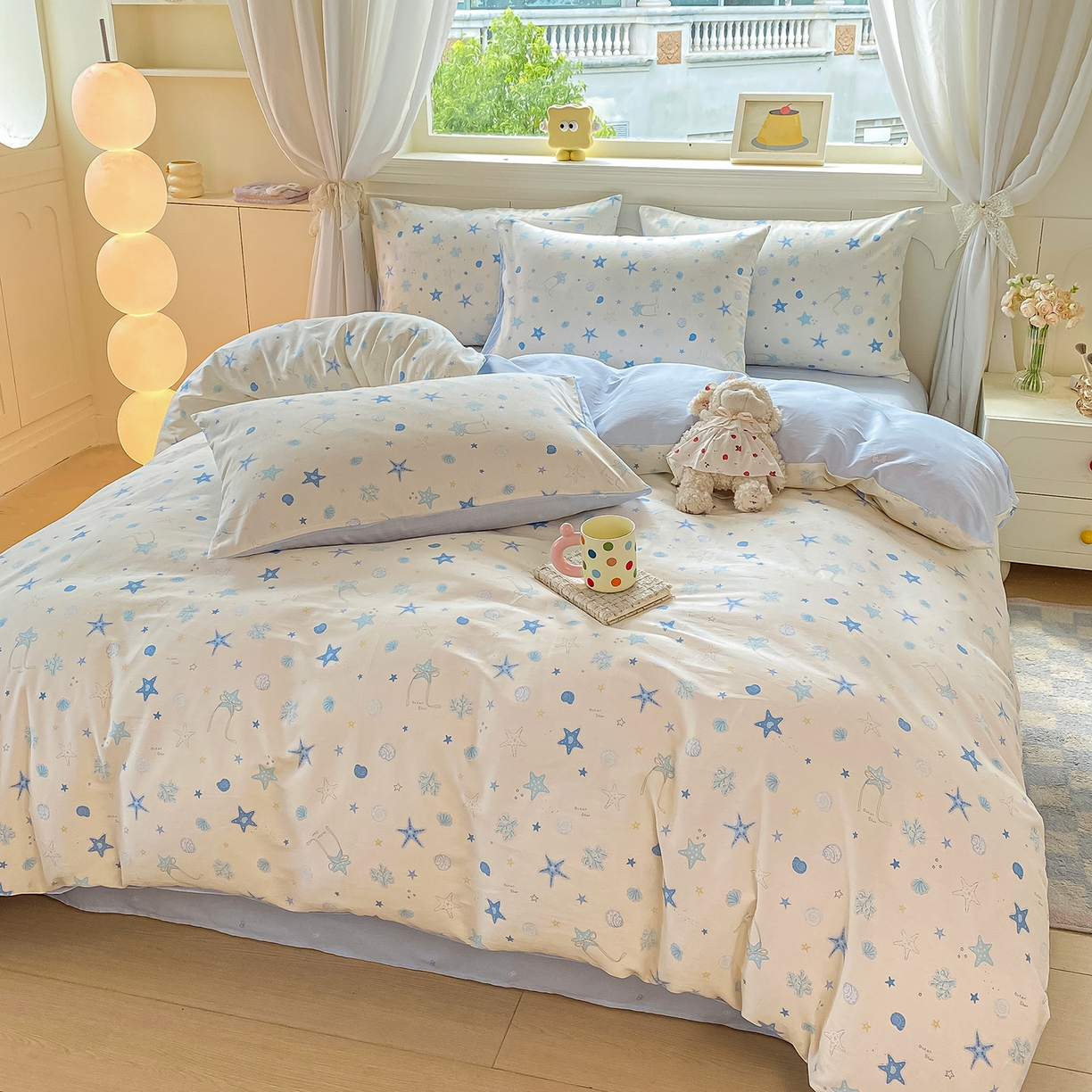 91家纺网 家纺一手货源 找家纺 黑马家居 2025新款13070全棉田园小清新单品被套系列 花漾