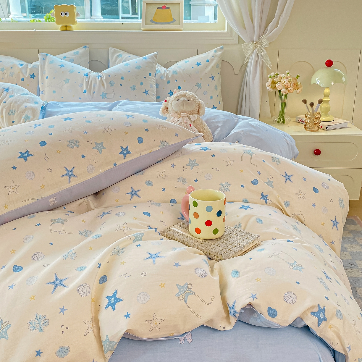 91家纺网 家纺一手货源 找家纺 黑马家居 2025新款13070全棉田园小清新单品被套系列 花漾