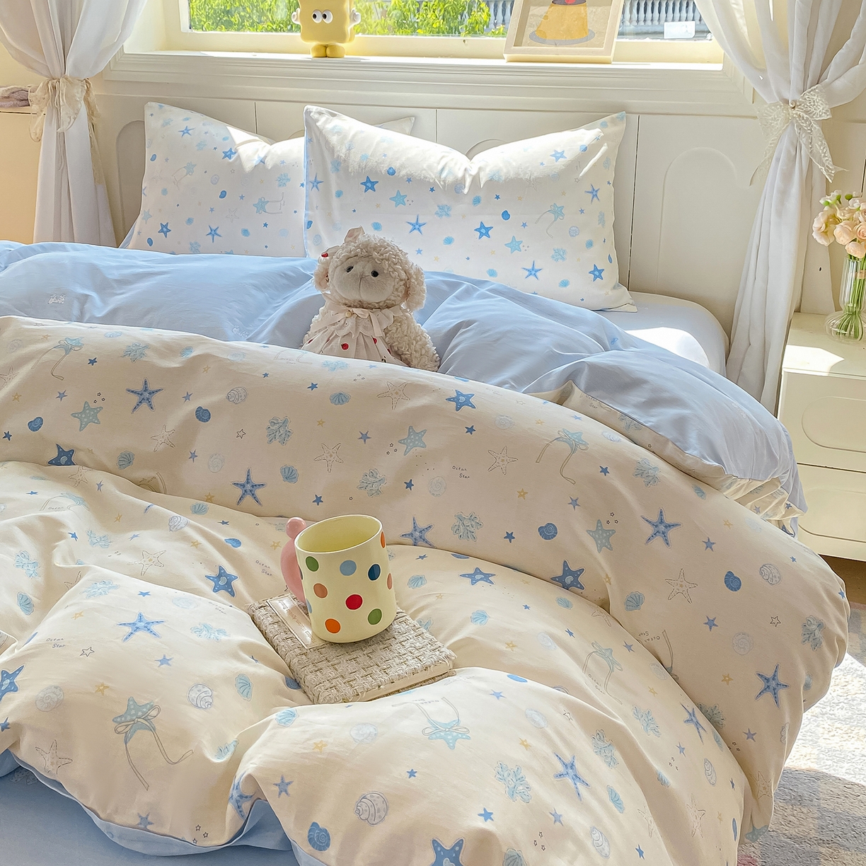 91家纺网 家纺一手货源 找家纺 黑马家居 2025新款13070全棉田园小清新单品被套系列 花漾