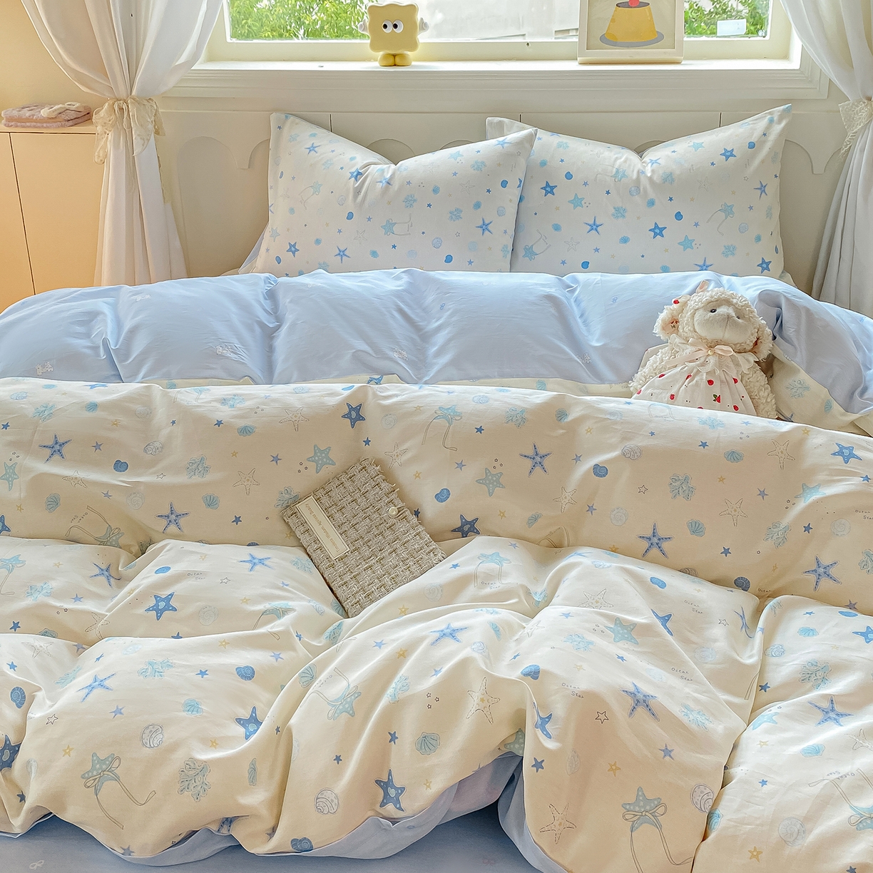 91家纺网 家纺一手货源 找家纺 黑马家居 2025新款13070全棉田园小清新单品被套系列 花漾