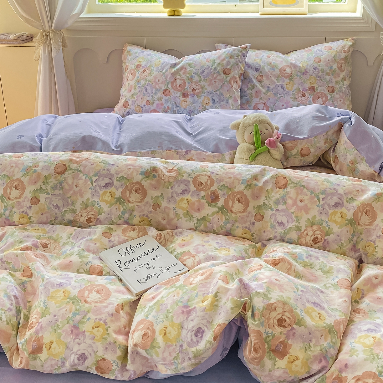 91家纺网 家纺一手货源 找家纺 黑马家居 2025新款13070全棉田园小清新四件套系列 花漾