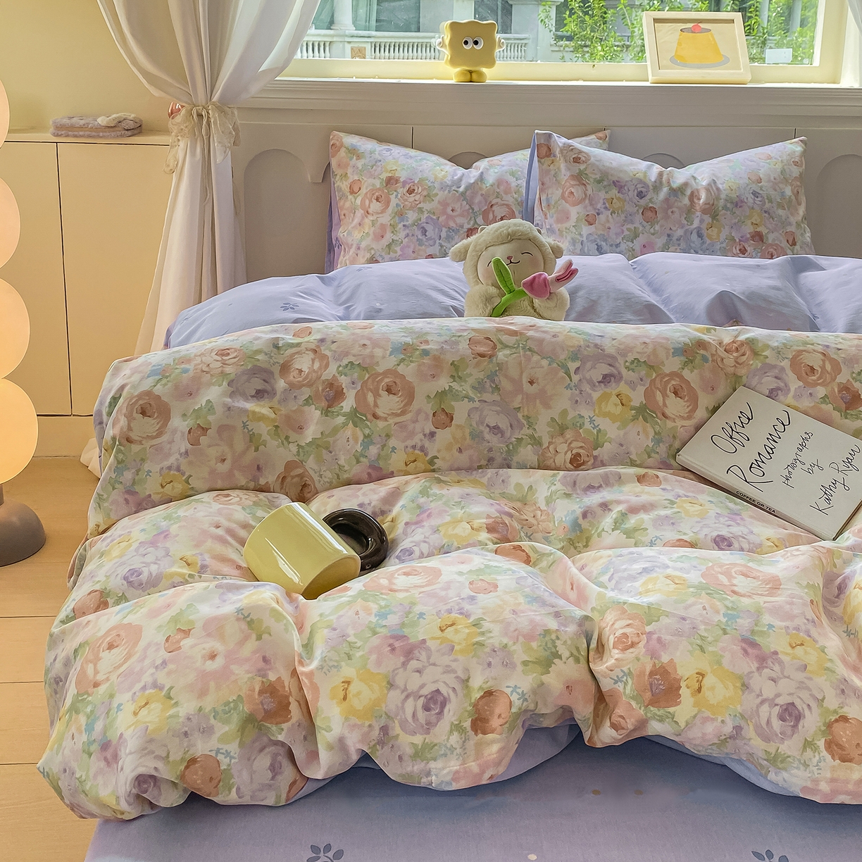 91家纺网 家纺一手货源 找家纺 黑马家居 2025新款13070全棉田园小清新四件套系列 花漾