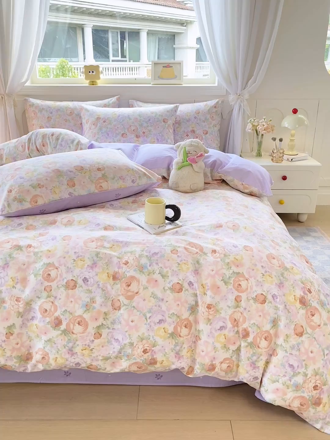 91家纺网 家纺一手货源 找家纺 黑马家居 2025新款13070全棉田园小清新四件套系列 花漾