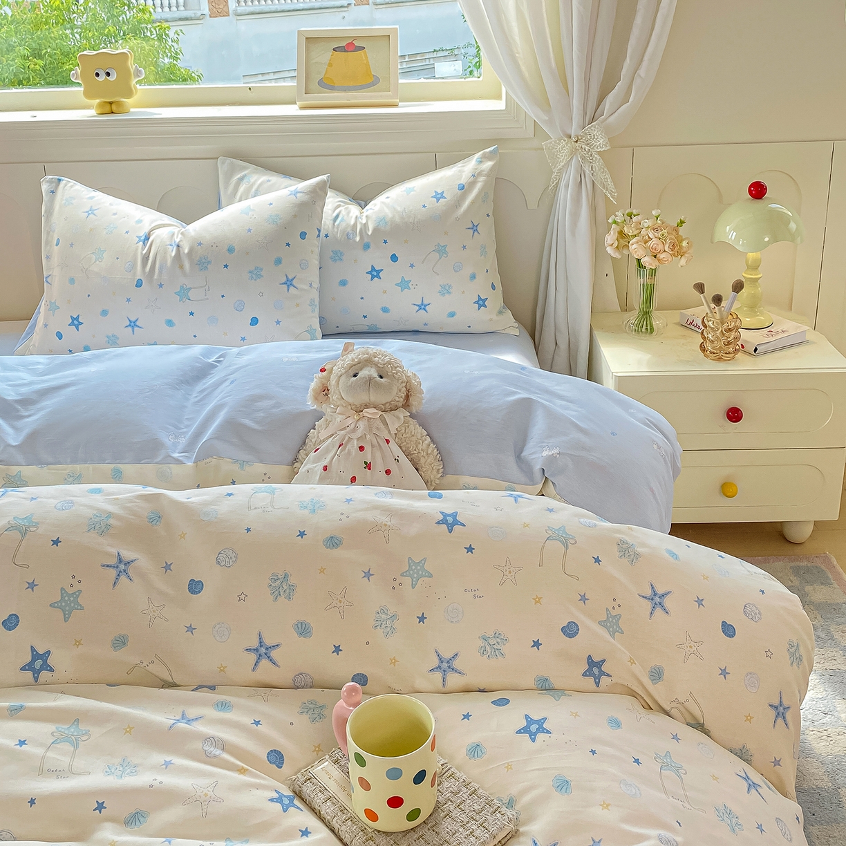 91家纺网 家纺一手货源 找家纺 黑马家居 2025新款13070全棉田园小清新四件套系列 花漾