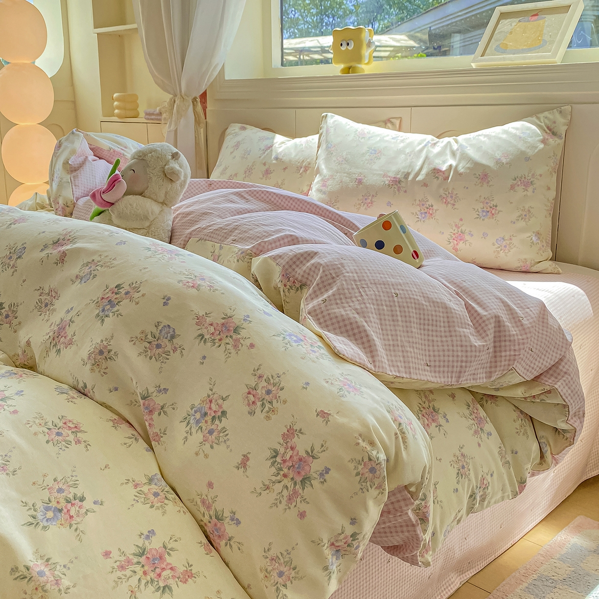 91家纺网 家纺一手货源 找家纺 黑马家居 2025新款13070全棉田园小清新单品被套系列 花漾