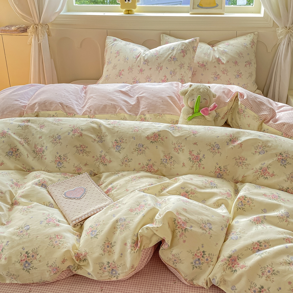 91家纺网 家纺一手货源 找家纺 黑马家居 2025新款13070全棉田园小清新单品被套系列 花漾