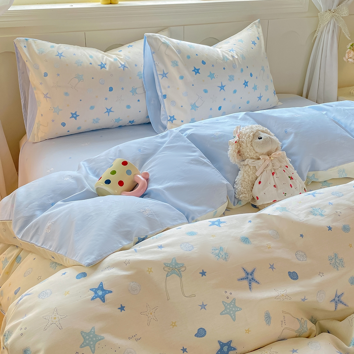 91家纺网 家纺一手货源 找家纺 黑马家居 2025新款13070全棉田园小清新四件套系列 花漾