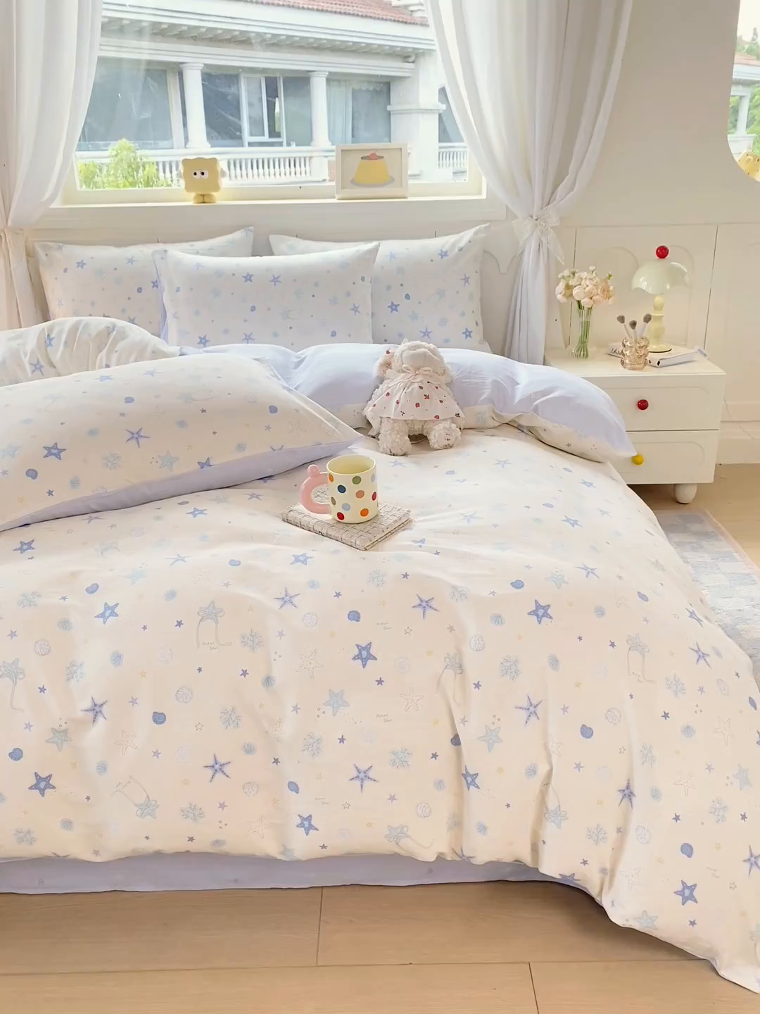 91家纺网 家纺一手货源 找家纺 黑马家居 2025新款13070全棉田园小清新四件套系列 花漾